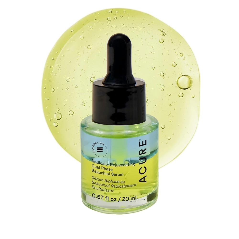 Acure Radically Rejuvenating Dual Phase Bakuchiol Serum .67oz Vegan Cold Pressed